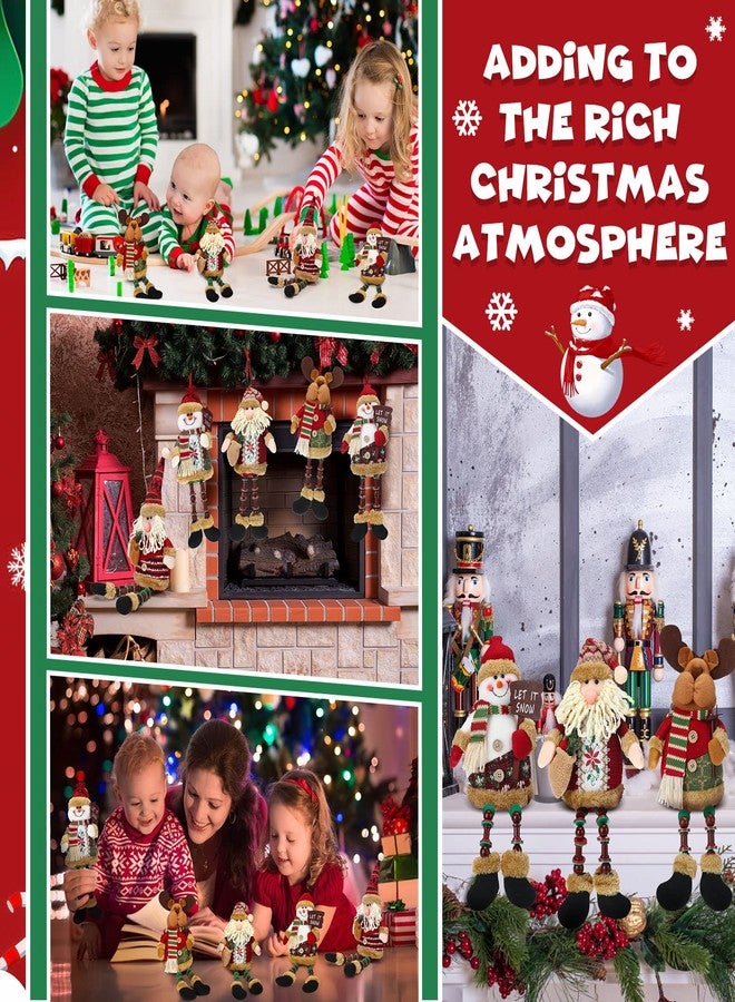 اوريهير مجموعة أوريير المكونة من 5 قطع من تماثيل سانتا كلوز القطيفة، ورجل الثلج، وغزلان الرنة، لتزيين طاولة عيد الميلاد أو المدفأة، وتماثيل جلوس لعيد الميلاد، لتزيين المنزل الداخلي - Image 5