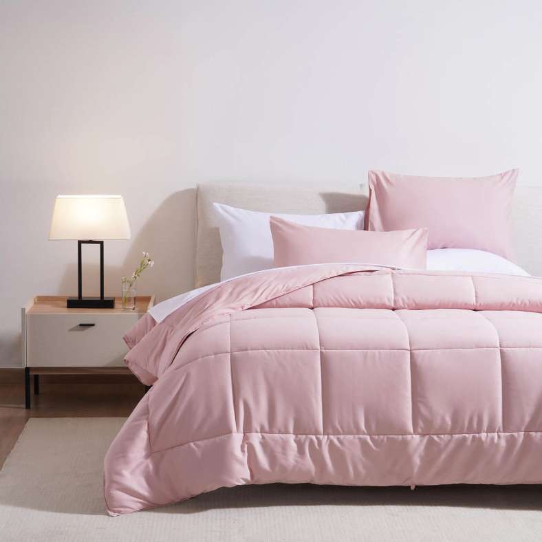 Pan Home لحاف Essence Reversible مقاس 200×240 سم - وردي - Image 1