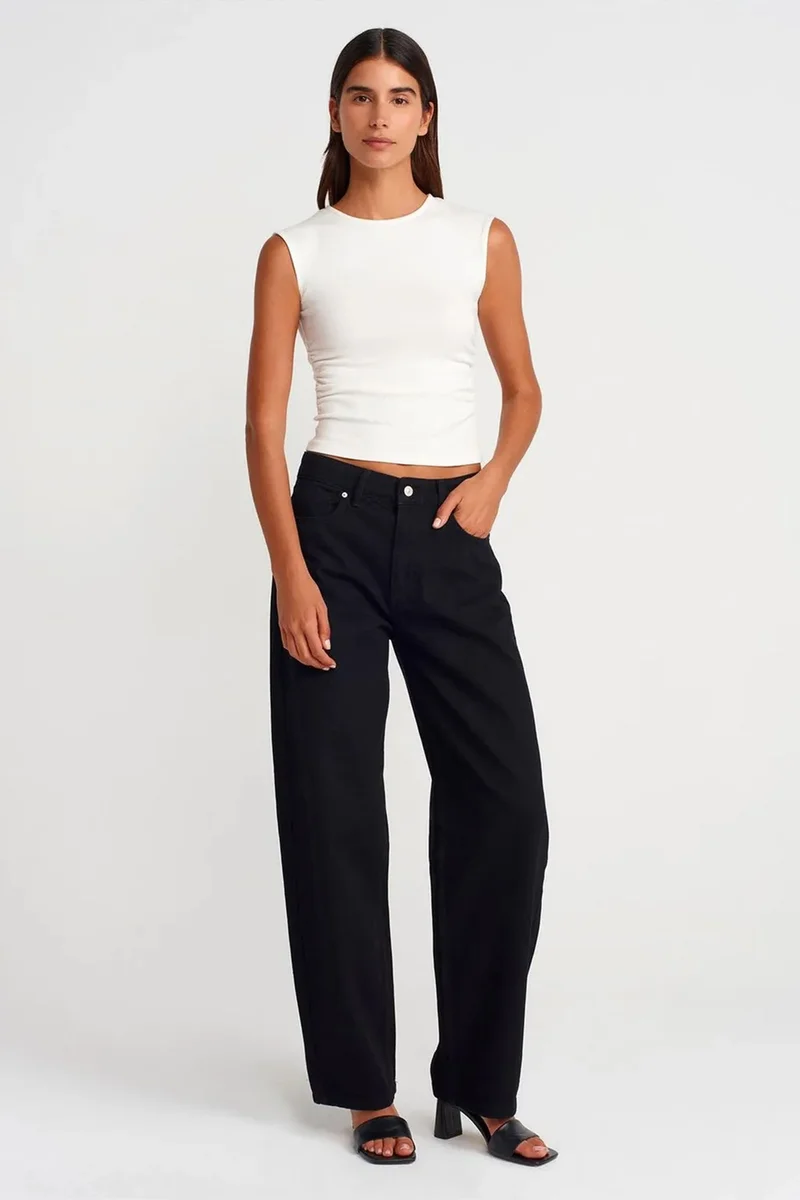 Dilvin White DILVIN Sleeveless Ribbed Crew Neck Slim Fit T-Shirt for Women | Best Price UAE