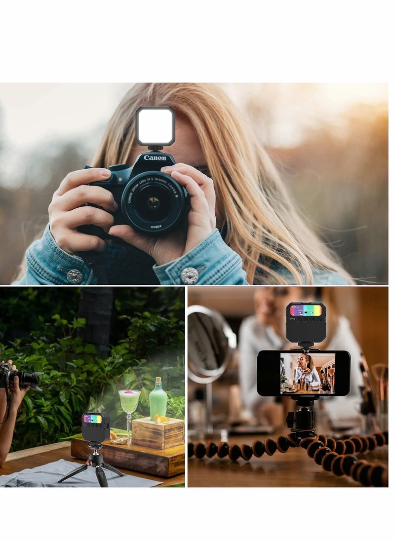 SYOSI RGB LED Video Light,with Remote Control, 360°Full Color Camera Light with 3 Cold Shoe, 2000mAh Rechargeable Photography Light 3000k-7000K Dimmable Panel Lamp for YouTube/TikTok/Vlog/Photography  - Image 4