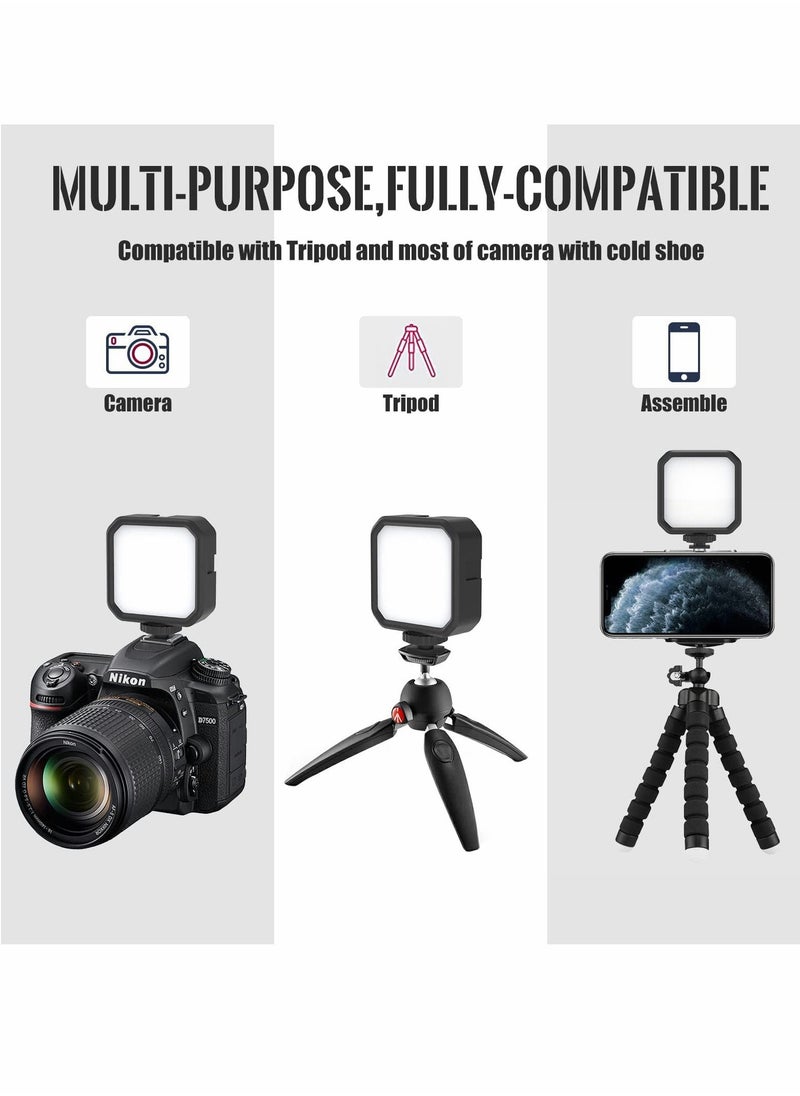 SYOSI RGB LED Video Light,with Remote Control, 360°Full Color Camera Light with 3 Cold Shoe, 2000mAh Rechargeable Photography Light 3000k-7000K Dimmable Panel Lamp for YouTube/TikTok/Vlog/Photography  - Image 5