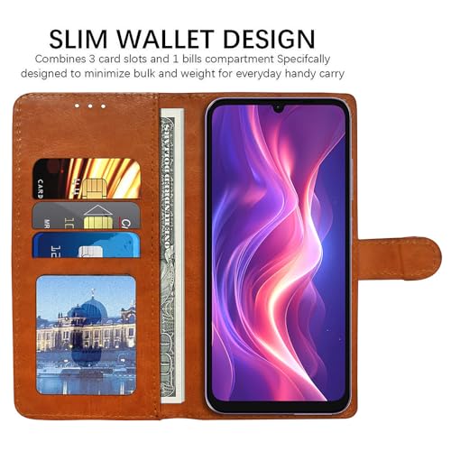 Casotec Flip Cover Back Case for Lava Yuva Star 4G | Premium Leather Finish | Inbuilt Pockets & Stand | Flip Cover Back Case for Lava Yuva Star 4G (CamelBlack) - Image 4