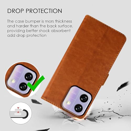 Casotec Flip Cover Back Case for Lava Yuva Star 4G | Premium Leather Finish | Inbuilt Pockets & Stand | Flip Cover Back Case for Lava Yuva Star 4G (CamelBlack) - Image 3