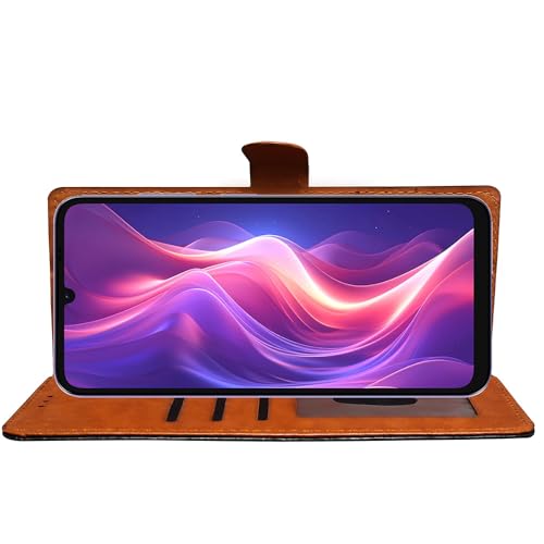 Casotec Flip Cover Back Case for Lava Yuva Star 4G | Premium Leather Finish | Inbuilt Pockets & Stand | Flip Cover Back Case for Lava Yuva Star 4G (CamelBlack) - Image 5