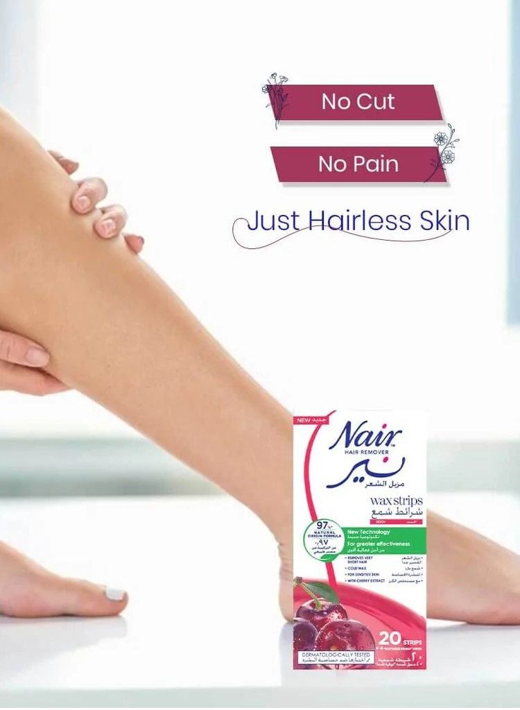 Nair شرائح شمع إزالة الشعر للجسم بنكهة الكرز 20 قطعة - Image 4
