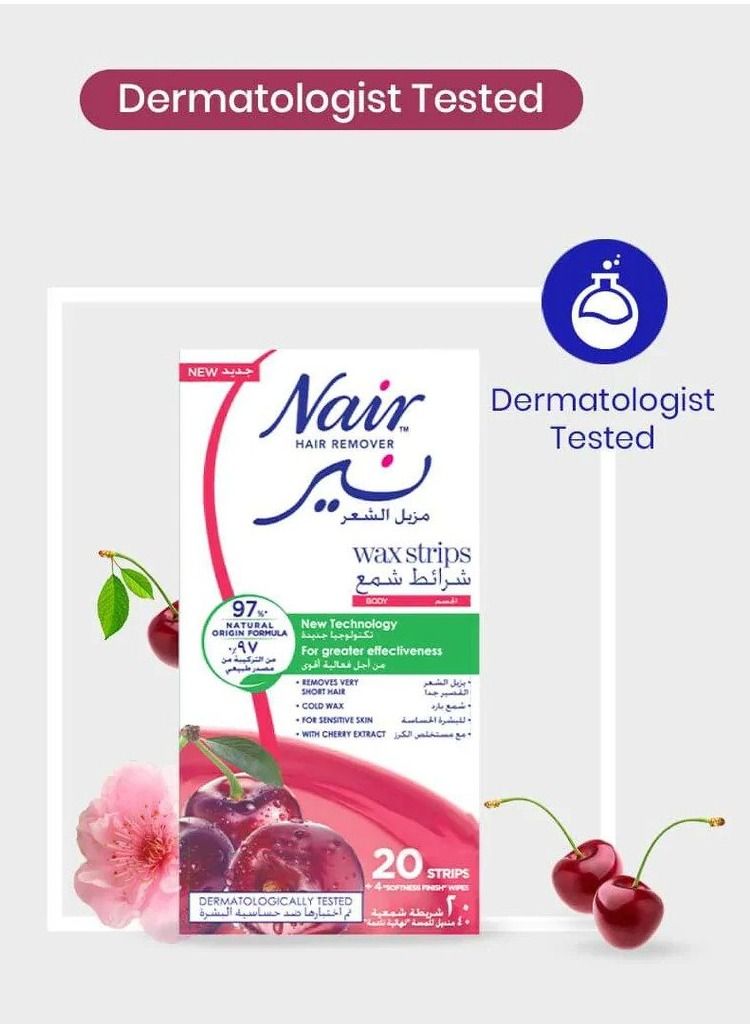Nair شرائح شمع إزالة الشعر للجسم بنكهة الكرز 20 قطعة - Image 3