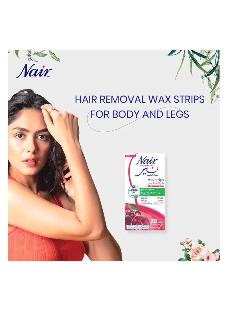 Nair شرائح شمع إزالة الشعر للجسم بنكهة الكرز 20 قطعة - Image 2