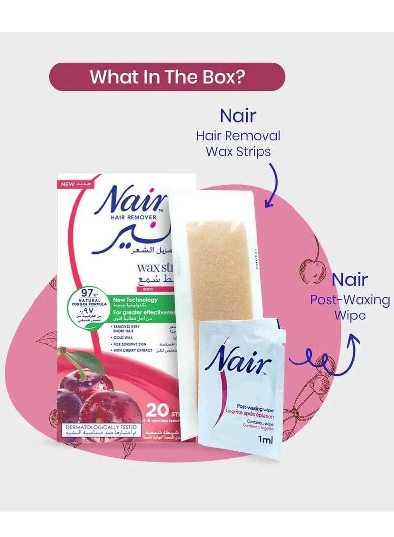 Nair شرائح شمع إزالة الشعر للجسم بنكهة الكرز 20 قطعة - Image 5