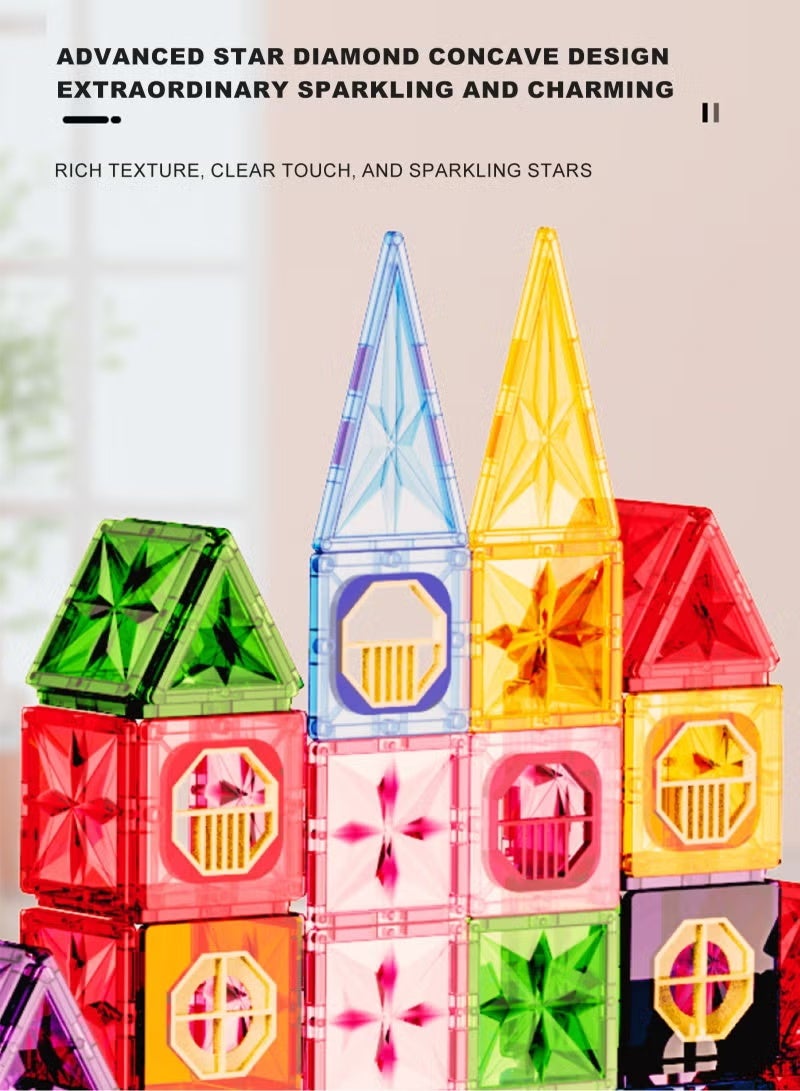 DUNELIFE 108 Piece Magnetic Building Blocks for Kids, Educational Learning Building Sets, 3D Building Blocks Construction Stacking Toys Gifts for Boys Girls 7.5cm Size - Image 3