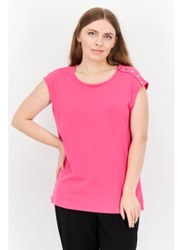 Women Round Neck Cap Sleeve Solid Shirt, Fuchsia - pzsku/Z76D5C030B2CB53DCE190Z/45/_/1727187718/13d636cc-a4fe-4851-a262-4836811ee79d