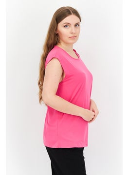 Women Round Neck Cap Sleeve Solid Shirt, Fuchsia - pzsku/Z76D5C030B2CB53DCE190Z/45/_/1737987104/9488007d-48fe-4d21-b450-847632f37b89