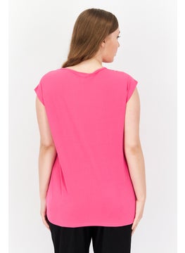 Women Round Neck Cap Sleeve Solid Shirt, Fuchsia - pzsku/Z76D5C030B2CB53DCE190Z/45/_/1737987106/28917098-83cb-4701-b776-e2f72c03f495