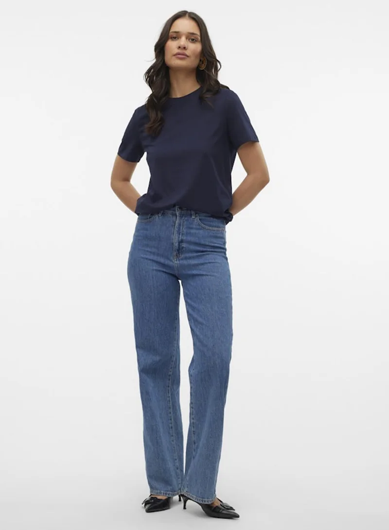 Vero Moda Night Sky VMPAULINA SS T-SHIRT JRS NOOS for Women | Best Price UAE
