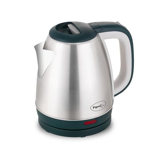 Pigeon by Stovekraft Hot Plus Electric Kettle (16245) with Stainless Steel Body, 1.5 litre, used for boiling Water, making tea and coffee, instant noodles, soup etc. (Green) - Image 1