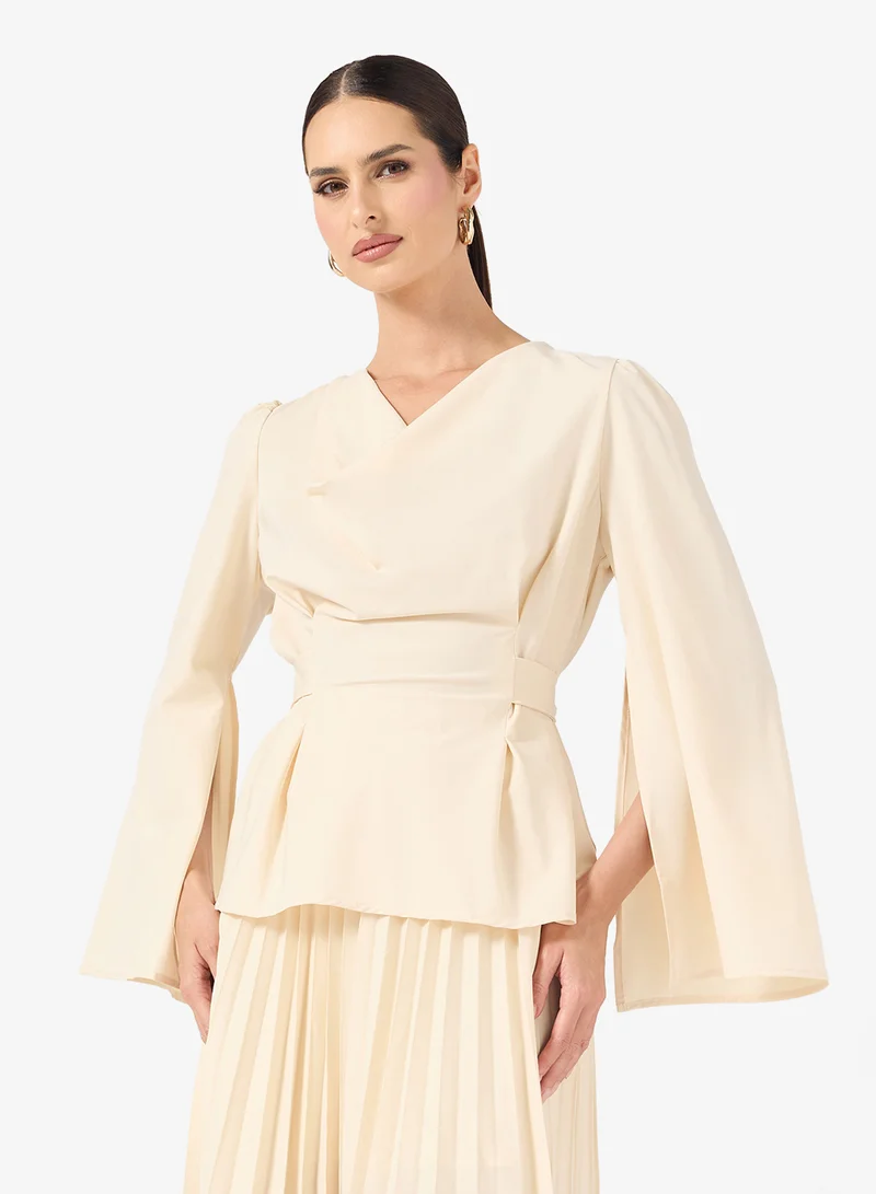 Khizana Cowl Neck Top & Skirt Set
