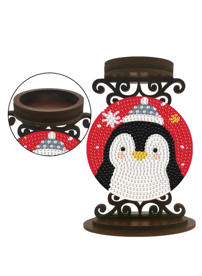 ZT080 DIY Diamond Painting Candle Holder Kit Christmas Cartoon Theme Adult Crafts Beginner - Image 1