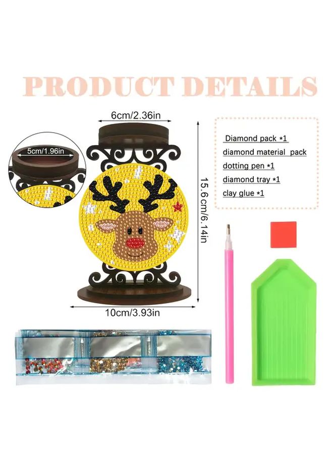 ZT080 DIY Diamond Painting Candle Holder Kit Christmas Cartoon Theme Adult Crafts Beginner - Image 4