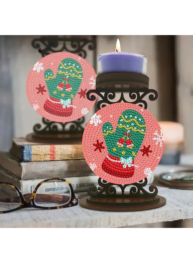 ZT080 DIY Diamond Painting Candle Holder Kit Christmas Cartoon Theme Adult Crafts Beginner - Image 5