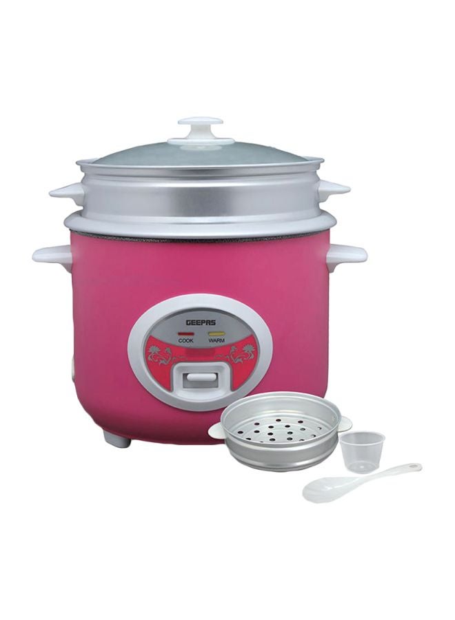 GEEPAS Deluxe Rice Cooker 1.8L 1.8 L 700 W GRC4329 Pink/Silver - Image 1