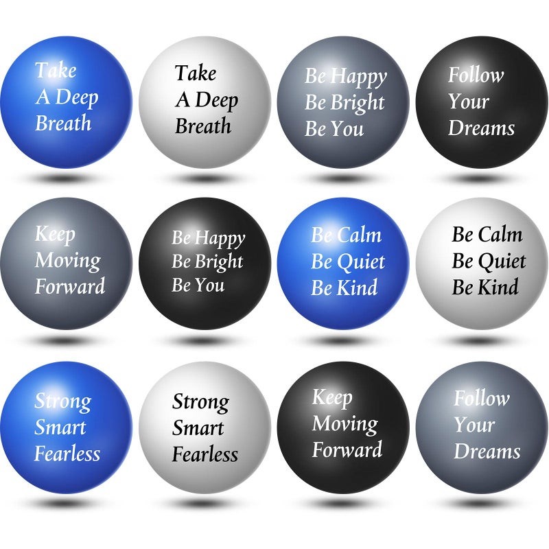 Aoriher 36 Pcs Motivational Stress Balls Colorful Stress Balls Bulk Quotes Inspirational Funny Foam Toys Hand Exercise Gifts for Office Small Toys for Motivating SupplyElegant Color - Image 3