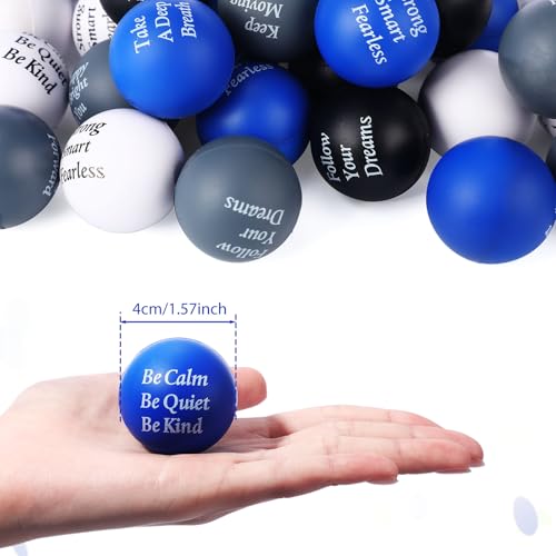 Aoriher 36 Pcs Motivational Stress Balls Colorful Stress Balls Bulk Quotes Inspirational Funny Foam Toys Hand Exercise Gifts for Office Small Toys for Motivating SupplyElegant Color - Image 5