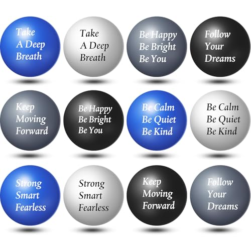 Aoriher 36 Pcs Motivational Stress Balls Colorful Stress Balls Bulk Quotes Inspirational Funny Foam Toys Hand Exercise Gifts for Office Small Toys for Motivating SupplyElegant Color - Image 1