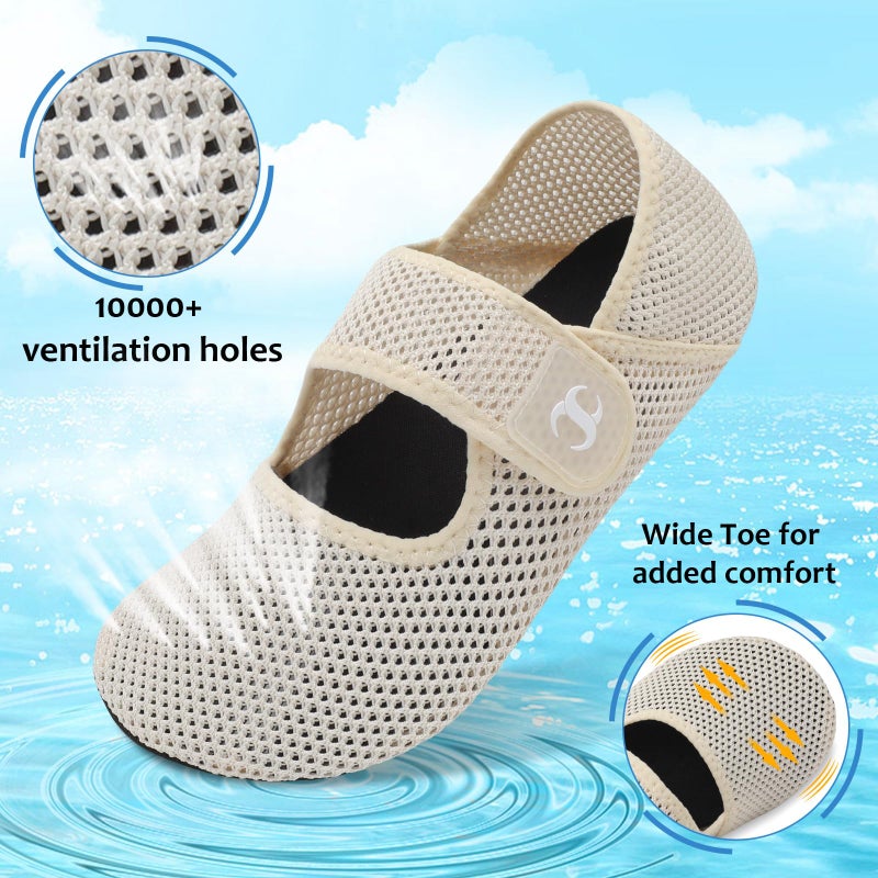 Scurtain Swim Shoes Women Summer Beach Water Aerobics Shoes Ladies Aqua Sand Socks Youth Kayaking Surfing Diving Boating Fishing Shoes Mesh Sandals Size - Image 3