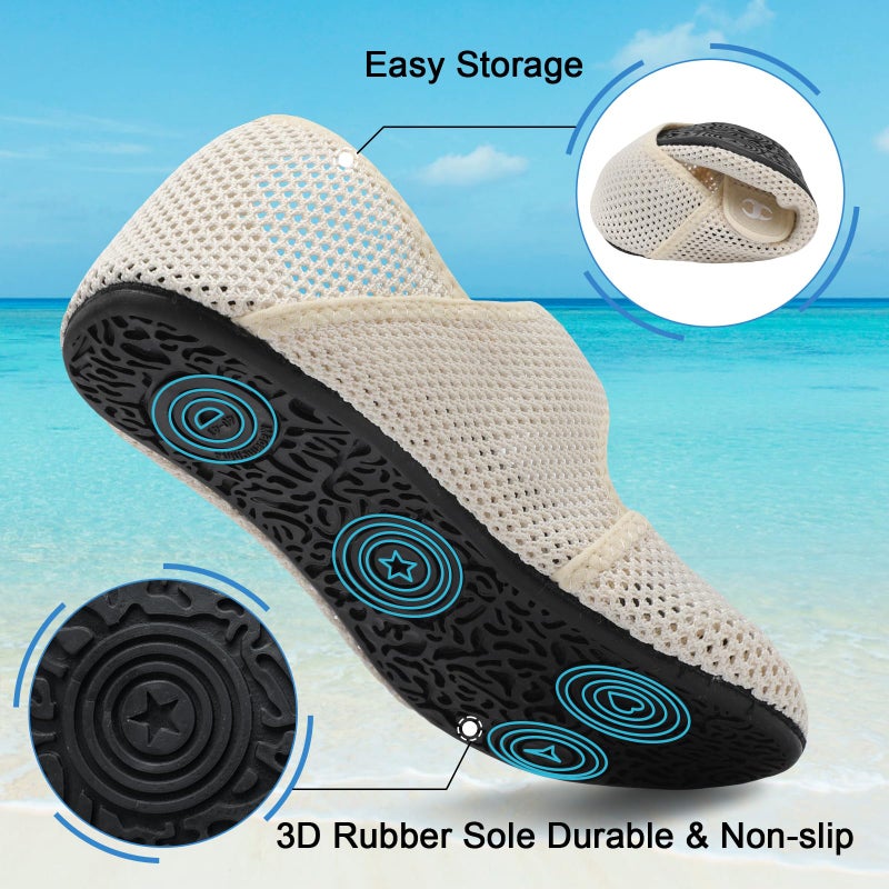 Scurtain Swim Shoes Women Summer Beach Water Aerobics Shoes Ladies Aqua Sand Socks Youth Kayaking Surfing Diving Boating Fishing Shoes Mesh Sandals Size - Image 5