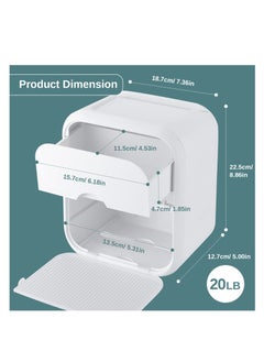 Generic Wall Mounted Tissue Storage Box - Toilet Paper Box Dispenser with Phone Holder Organizer Drawer Bathroom Towel Period Trash Bag Home Accessories Multifunction Tissue Storage Box  - Image 2