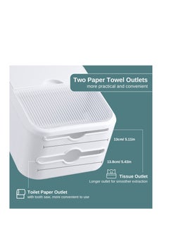 Generic Wall Mounted Tissue Storage Box - Toilet Paper Box Dispenser with Phone Holder Organizer Drawer Bathroom Towel Period Trash Bag Home Accessories Multifunction Tissue Storage Box  - Image 5