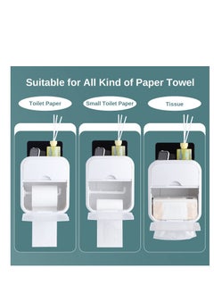 Generic Wall Mounted Tissue Storage Box - Toilet Paper Box Dispenser with Phone Holder Organizer Drawer Bathroom Towel Period Trash Bag Home Accessories Multifunction Tissue Storage Box  - Image 4