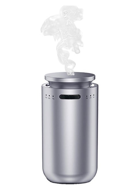 Aroma Diffuser - Cordless Essential Oil Nebulizer,USB Waterless Car Scent Essential Oil Diffuser,Car Air Freshener 15ML,100m³ Coverage(Sliver)