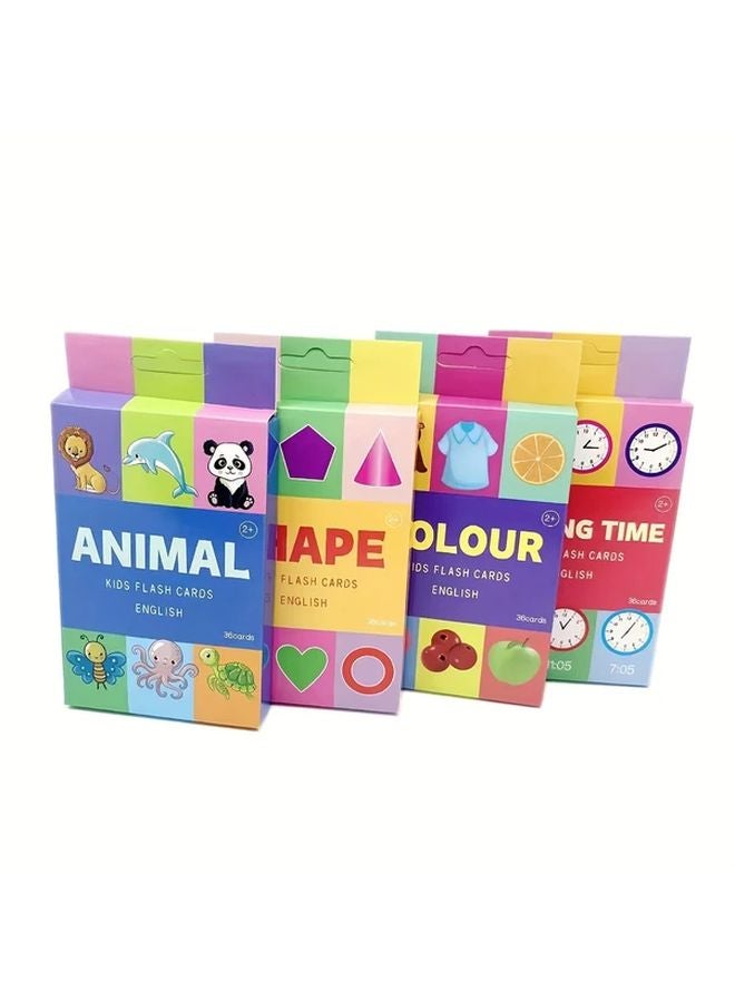 36Pcs Colourful Learning Flash Cards For Youngsters Animal Number Shape Alphabet - Image 2