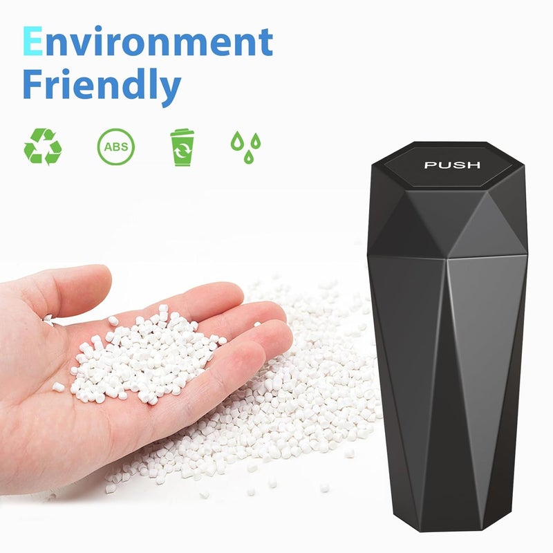 SINSEN Car Trash Can, Mini Garbage Bin with Lid, Cup Holder Organizer, 2PCS - Image 3