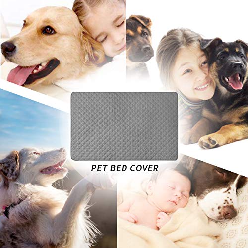 CHHKON Dog Blankets for Couch Protection Waterproof Dog Bed Covers Pet Blanket Furniture Protector (Grey+Beige, 82"x120") - Image 3