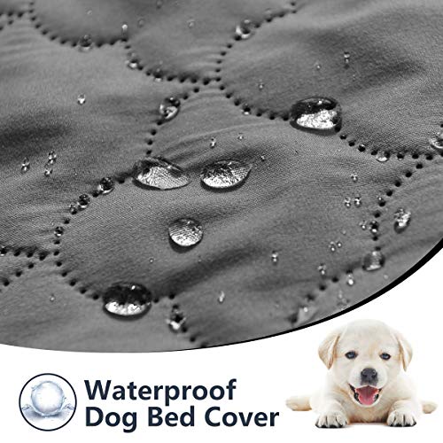 CHHKON Dog Blankets for Couch Protection Waterproof Dog Bed Covers Pet Blanket Furniture Protector (Grey+Beige, 82"x120") - Image 4