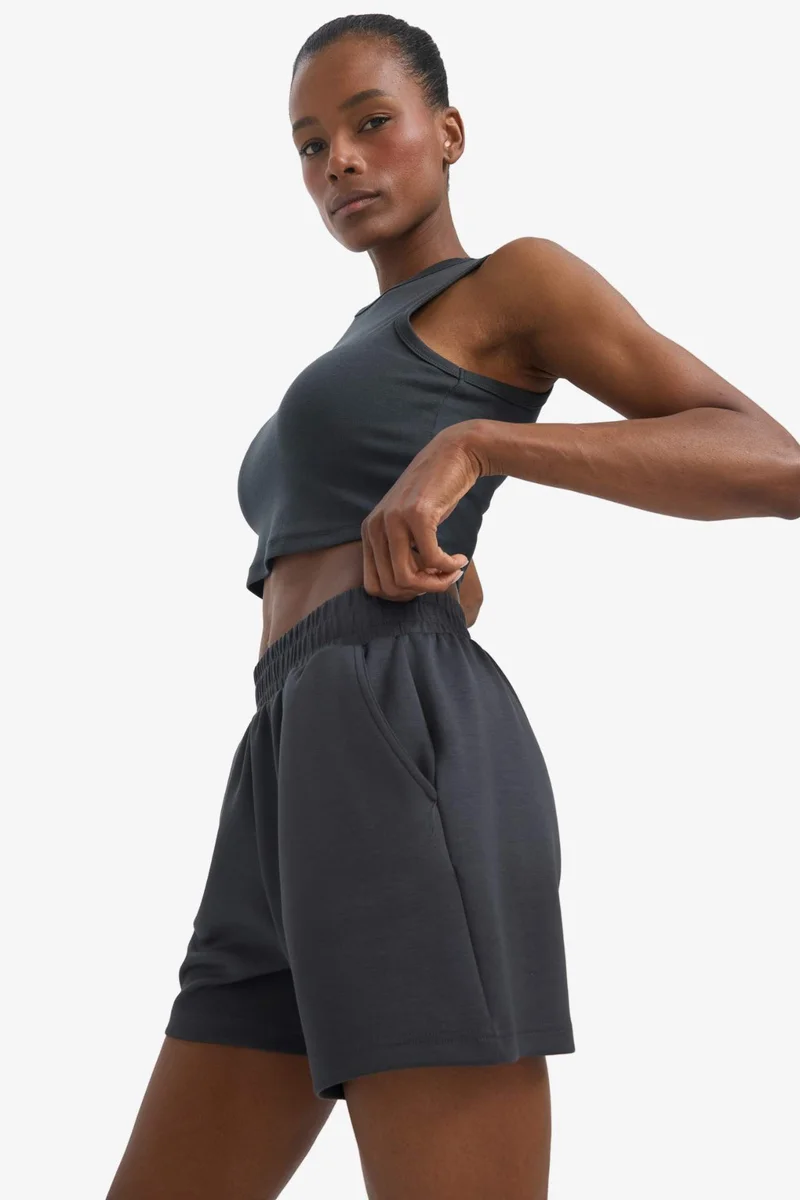 Defacto  DeFactoFit Crew Neck Modal Sports Crop Top for Women | Best Price UAE