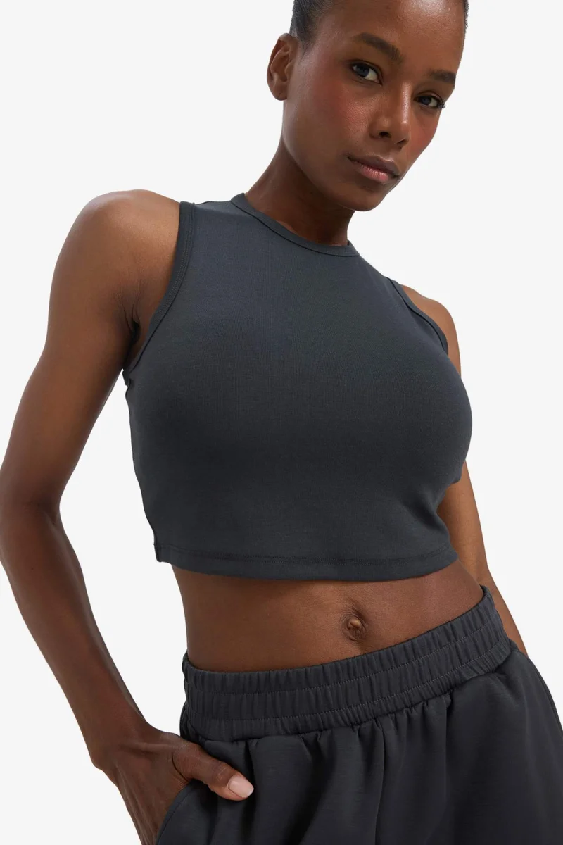 ديفاكتو DeFactoFit Crew Neck Modal Sports Crop Top