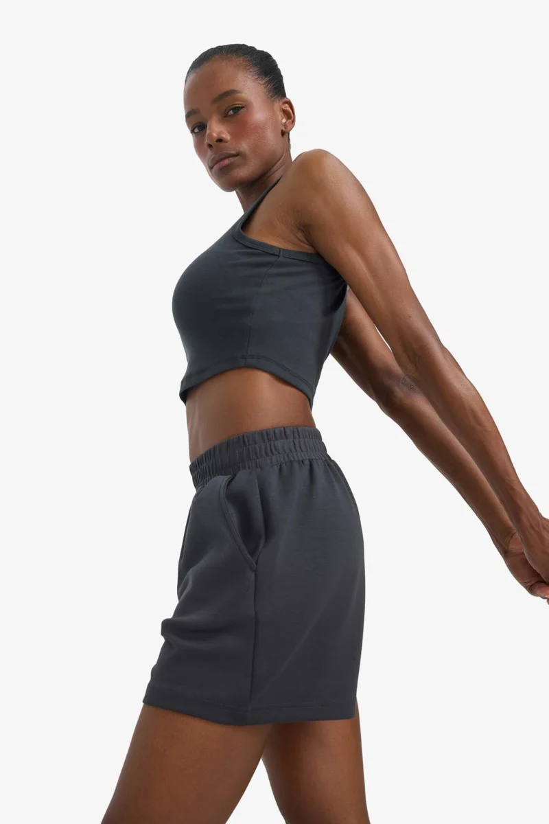 Defacto  DeFactoFit Crew Neck Modal Sports Crop Top for Women | Best Price UAE