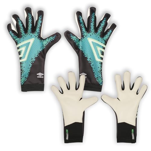 Umbro Junior Neo League Goalkeeper Gloves, Black/White/Teal, Size 6 - Image 2