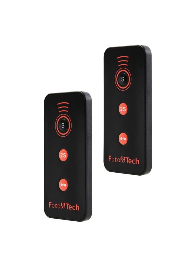 Foto&Tech IR Wireless Remote Control with Video Photo Modes Compatible with Sony A7R IV III II A7III A9 A7 A7R A7S A6600 A6500 A6400 A6300 A6000 A65 A77 A99 A900 A700 A580 NEX-7 NEX-6 (2 Pieces) - Image 1
