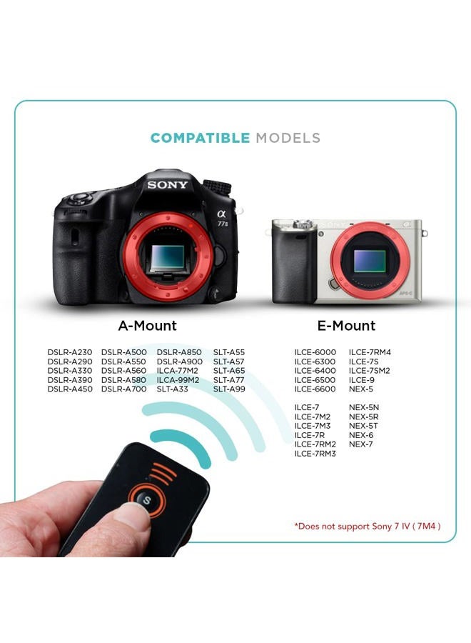 Foto&Tech IR Wireless Remote Control with Video Photo Modes Compatible with Sony A7R IV III II A7III A9 A7 A7R A7S A6600 A6500 A6400 A6300 A6000 A65 A77 A99 A900 A700 A580 NEX-7 NEX-6 (2 Pieces) - Image 2