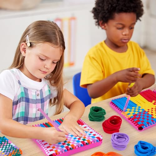 PREBOX Weaving Loom Kit Toys for Kids and Adults, Potholder Loops Crafts for Girls Ages 6 7 8 9 10 11 12, 7" Pot Holder Loom Knitting Kits and Gifts for Kids and Beginners, Make 6 Masterpieces - Image 2