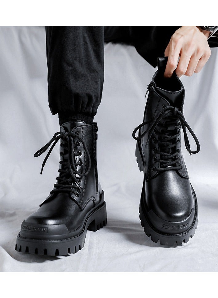 Warrior New Youth Fashion Thick Sole High Top Boots - Image 2