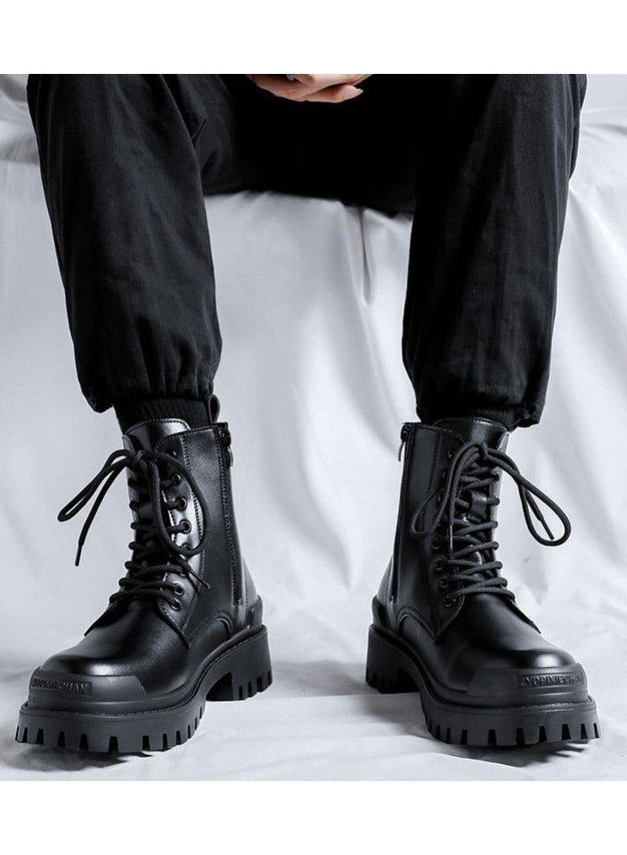 Warrior New Youth Fashion Thick Sole High Top Boots - Image 4