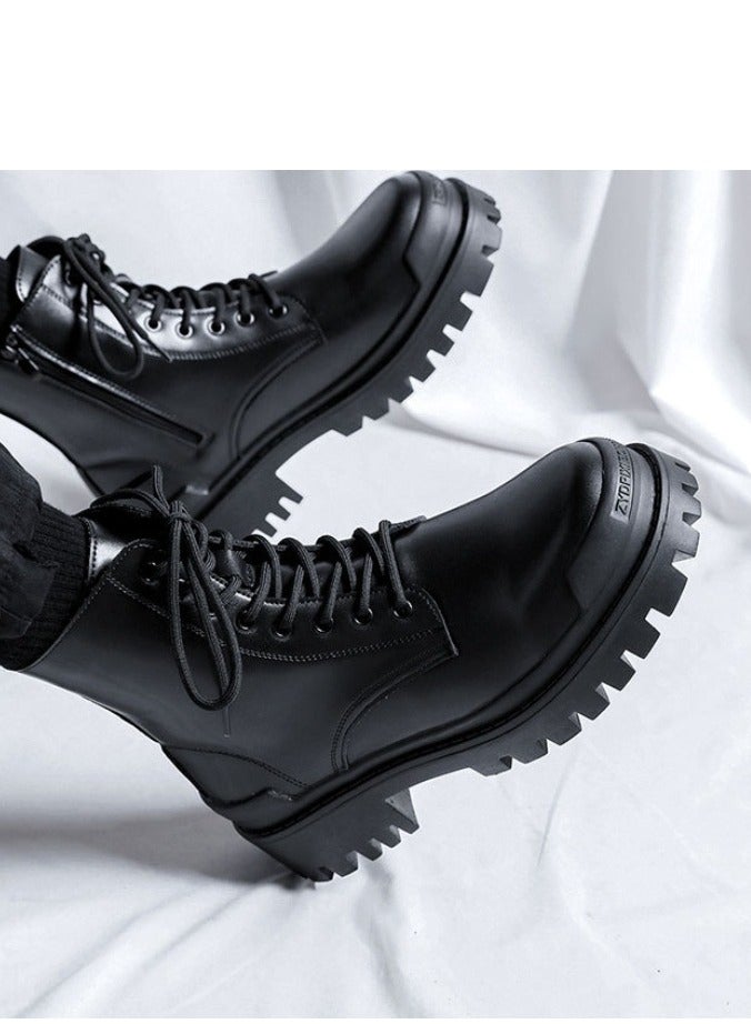 Warrior New Youth Fashion Thick Sole High Top Boots - Image 5