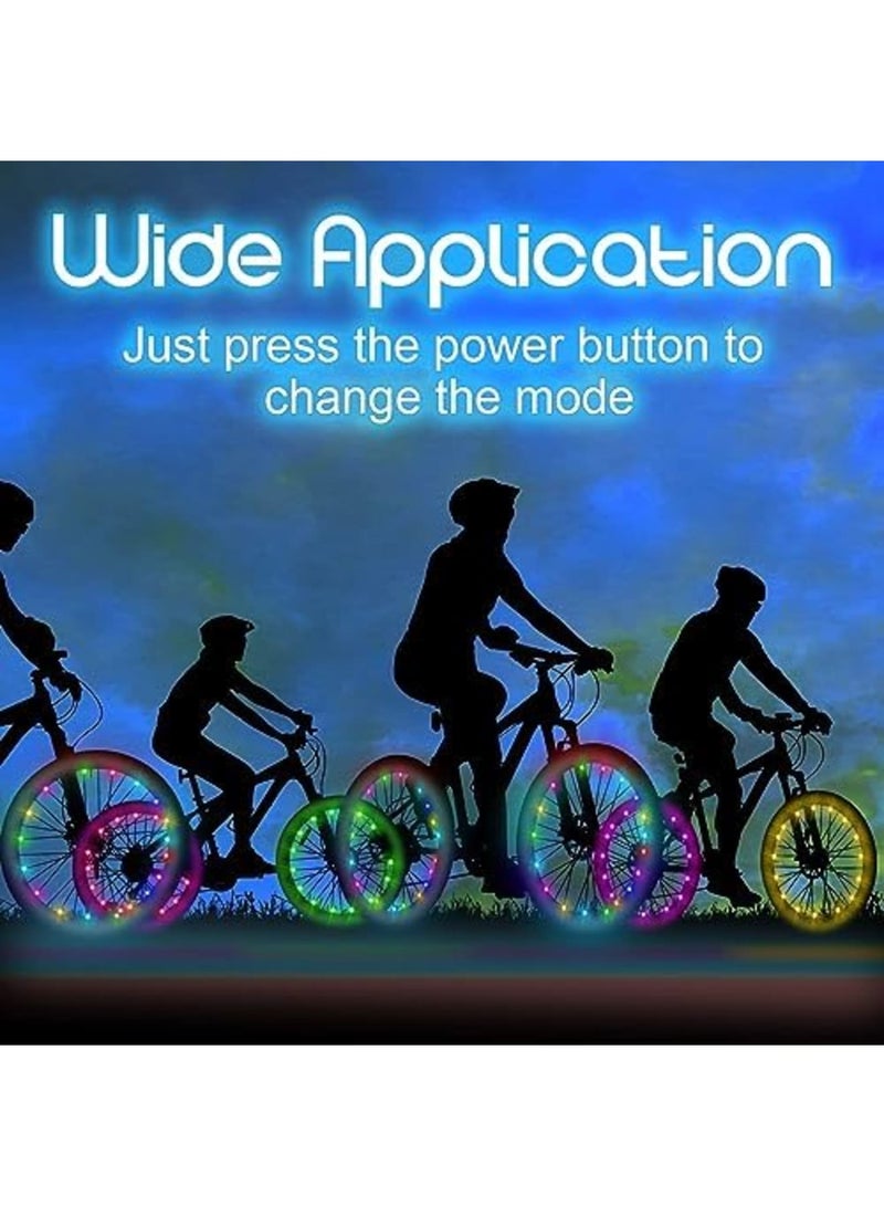 SYOSI Bicycle Wheel Lights 16 Colors Changing Bike Lights Waterproof LED Cycling Tire Light, Bike Lights Spoke Lights Decoration Lights, Waterproof Bicycle Wheel Lights for Cycling for Kids & Adults(2Pcs) - Image 3