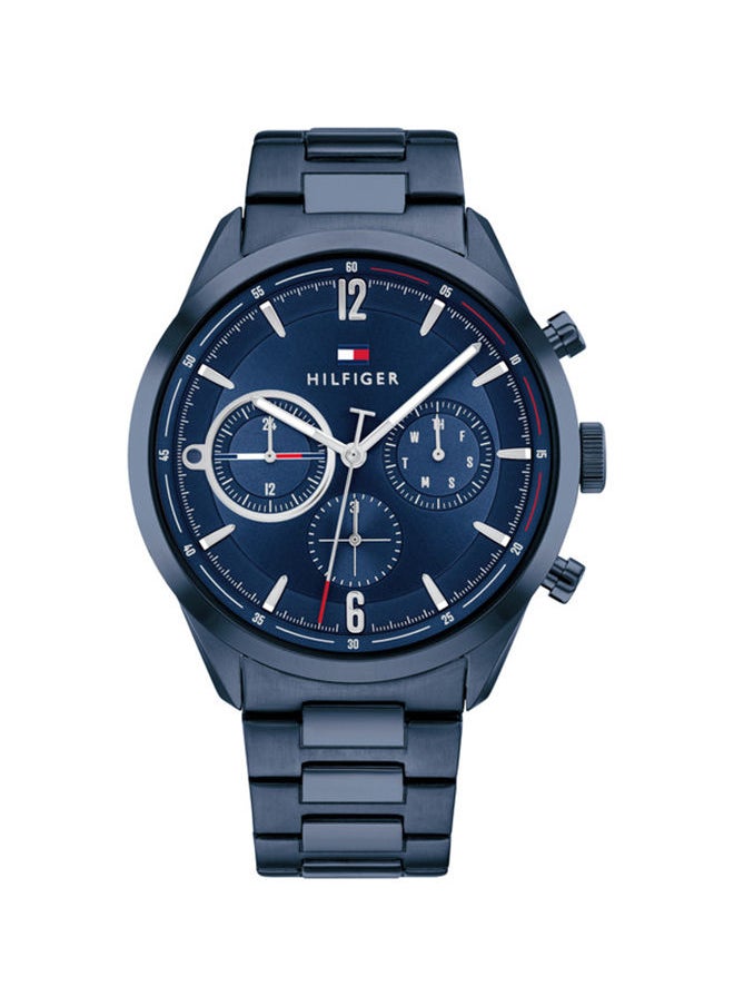 TOMMY HILFIGER - Men Clasp Analog Round Stainless Steel Wrist Watch 1791945 - 44Mm - Image 1