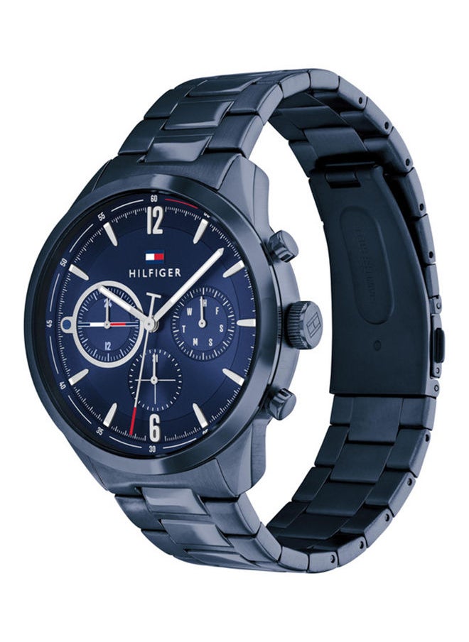 TOMMY HILFIGER - Men Clasp Analog Round Stainless Steel Wrist Watch 1791945 - 44Mm - Image 1