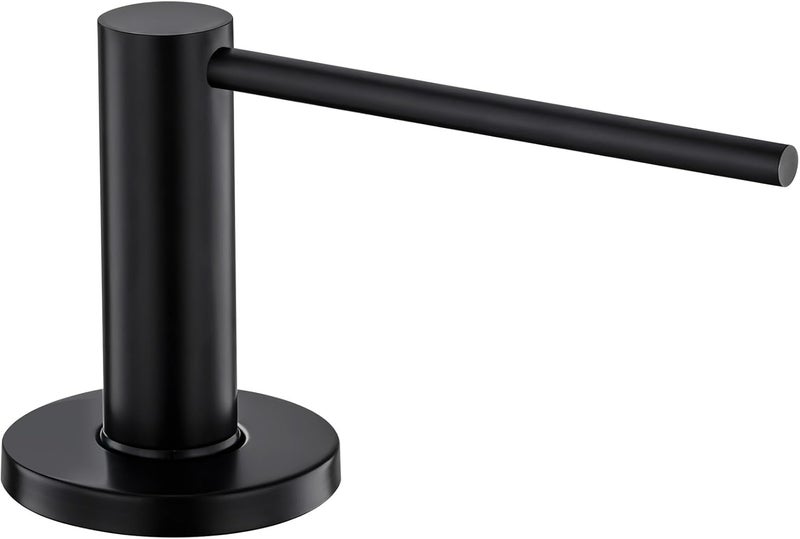 GAPPO Soap Dispenser for Kitchen Sink, Built in Sink Soap Dispenser, Matte Black Stainless Steel Pump Head, Lotion Dispenser with Refillable 17 OZ Bottle - Image 1